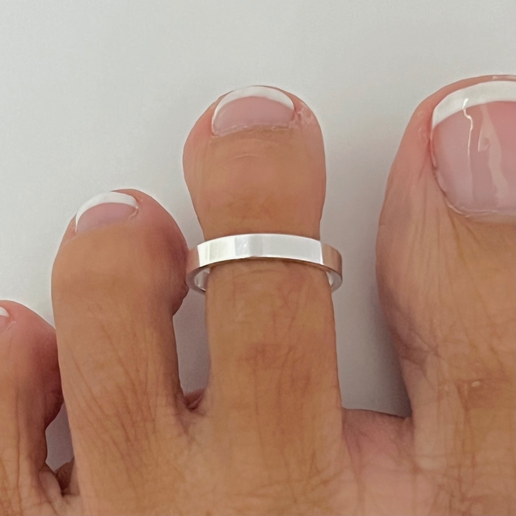Sterling Silver 3mm Band Toe Ring Silver Band Toe Ring